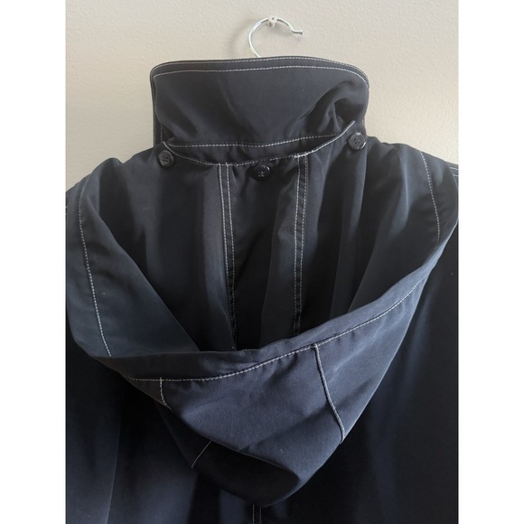 Talbots Navy Hooded Utility Jacket Women's Large Zip Front Drawstring Waist - Picture 16 of 16